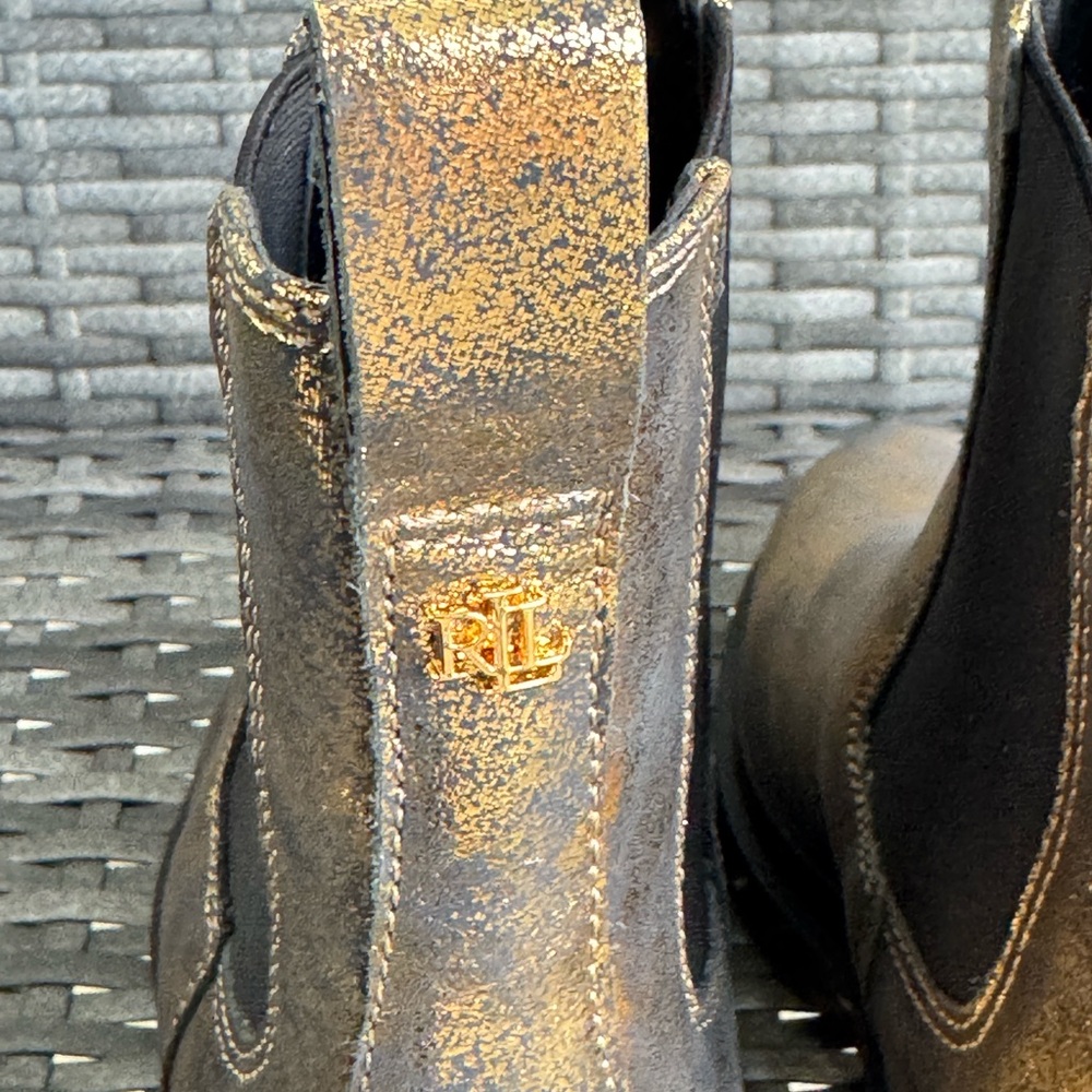 Ralph Lauren Gold Chelsea Boots - Picture 8 of 12